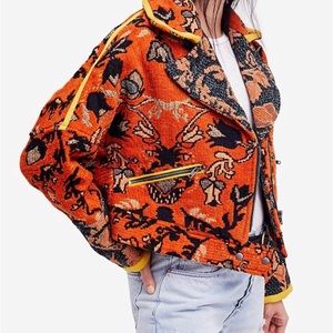 Free People Mosaic Boxy Moto Jacket